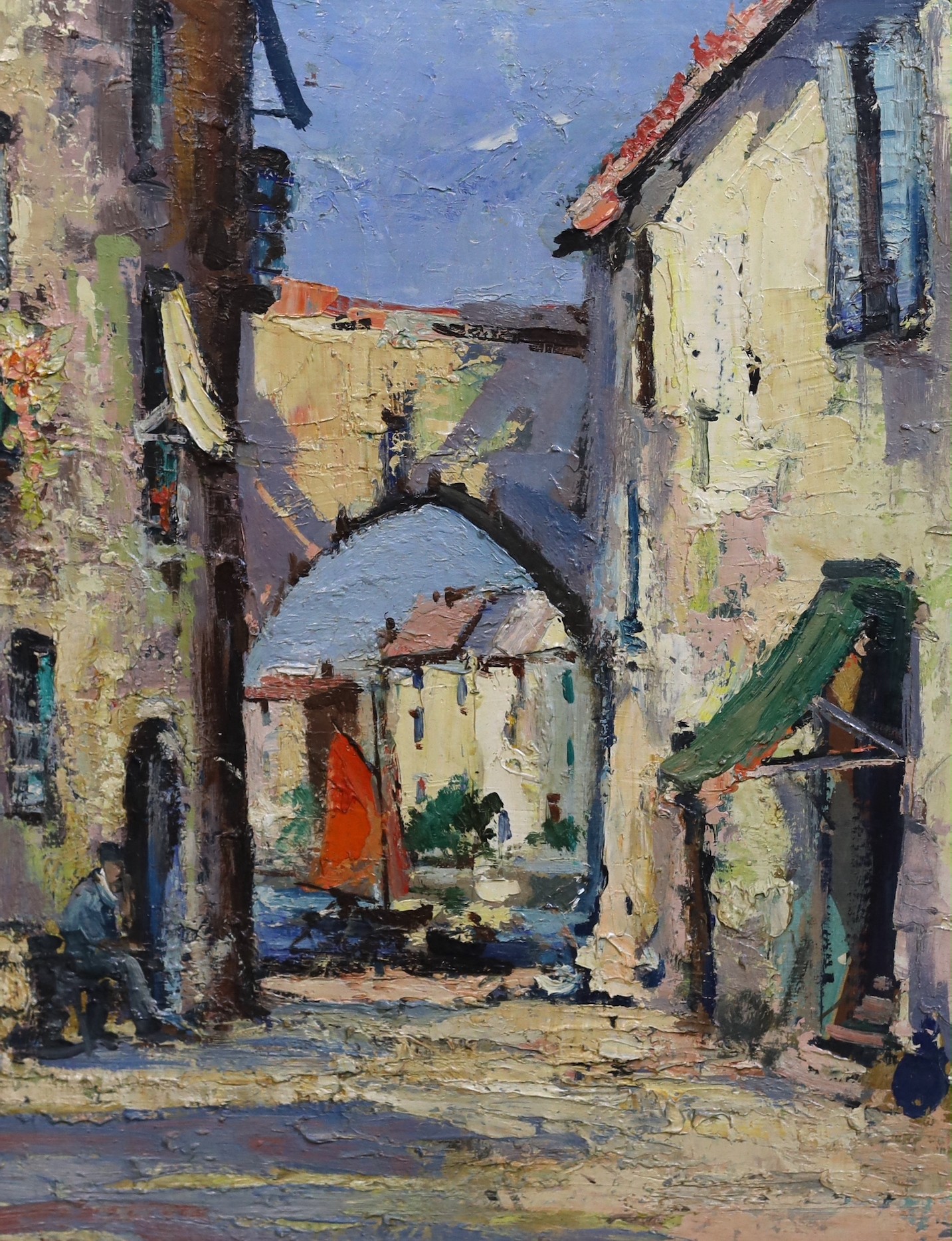 Kenneth Webb, RWA, FRSA, RUA, (b. 1927), Spanish street scene, oil on board, 49 x 39cm